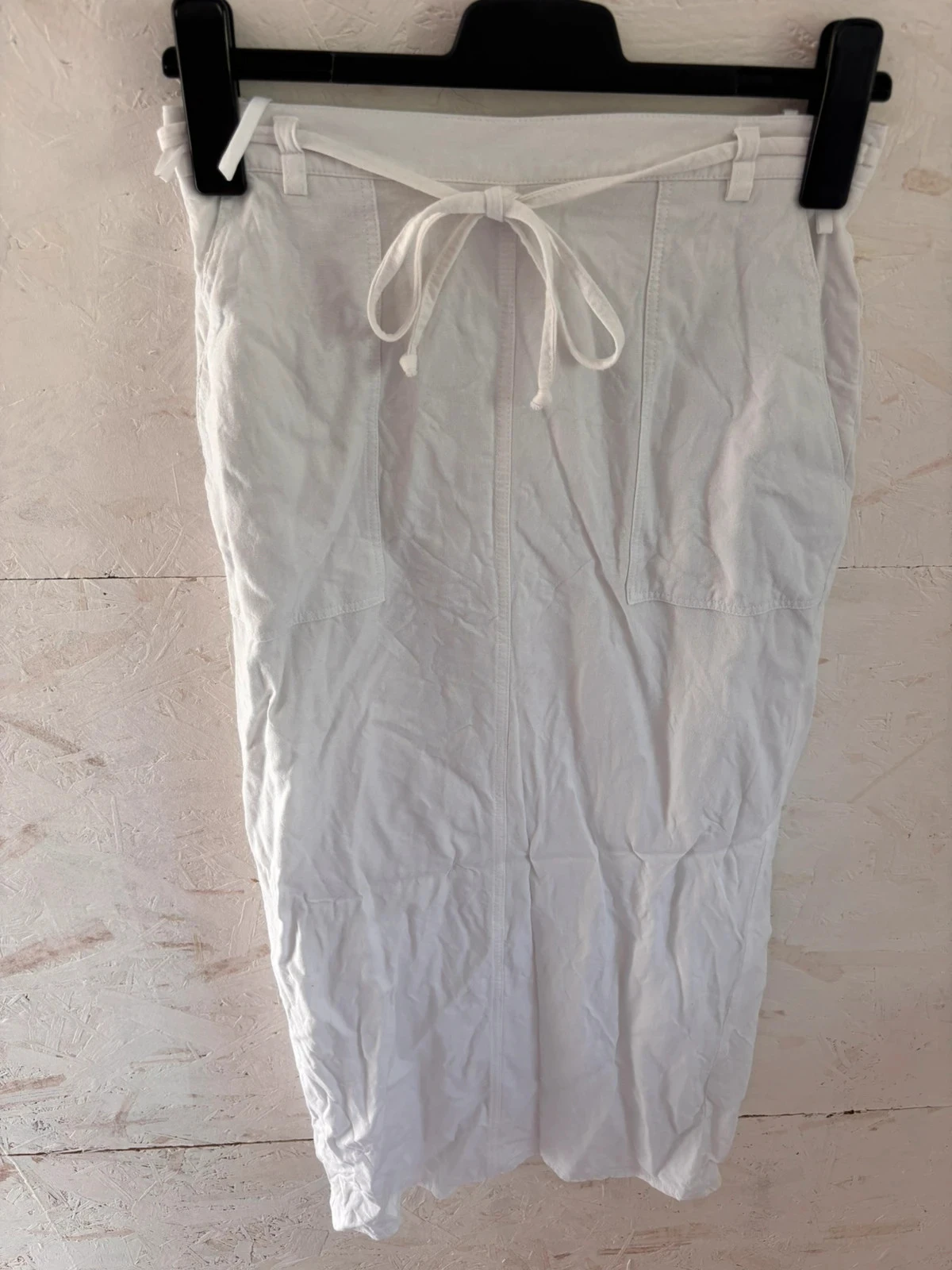 Falda larga fluida de lino y viscosa blanca Canda (C&A) Talla 38 (estimada) Muy buen estado – photo 3